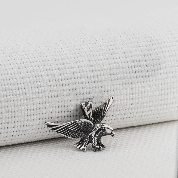 Kartal Tasarımlı 925 Ayar Gümüş Kolye Ucu - Resim 2