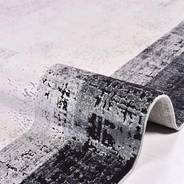 İpek Halı Kişiye Özel Ölçü Kesme Roxanne Koleksiyonu 17107 Gri 80 x 200 cm - 4