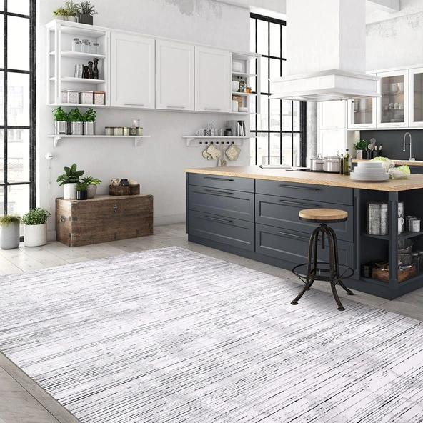 İpek Halı Kişiye Özel Ölçü Kesme Roxanne Koleksiyonu 17111 Gri 100 x 400 cm - 3
