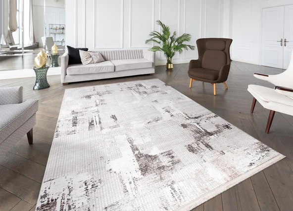 İpek Halı Kişiye Özel Ölçü Kesme Gordion Koleksiyonu 16102 Gri 80 x 600 cm - 4