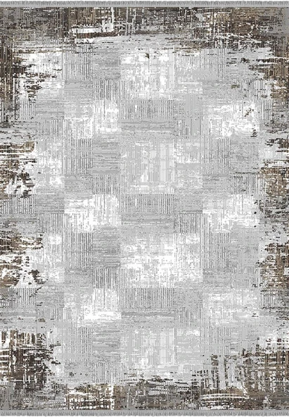 İpek Halı Kişiye Özel Ölçü Kesme Roxanne Koleksiyonu 17187 Gri 80 x 600 cm