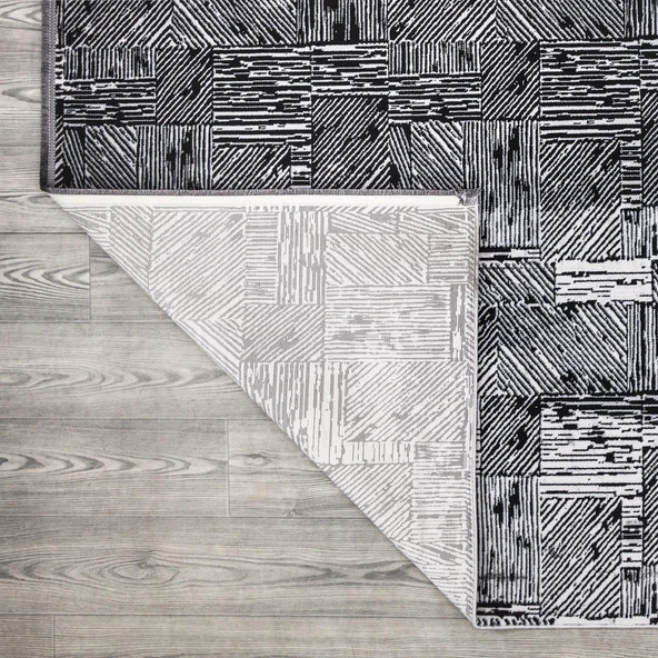 İpek Halı Kişiye Özel Ölçü Kesme Sedefkar Koleksiyonu 16600 Gri 200 x 550 cm - 4