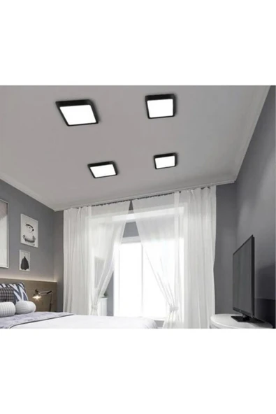 CATA CT-5236 18W Panel LED Armatür Siyah Kare Sıva Üstü Metal Kasa Beyaz Işık 6400K - 2