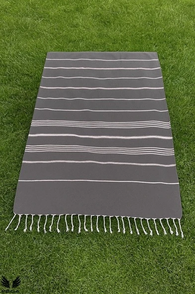 Pega Sultan Peştamal 90x170 cm %100 Koton Siyah Plaj Havlusu - 5