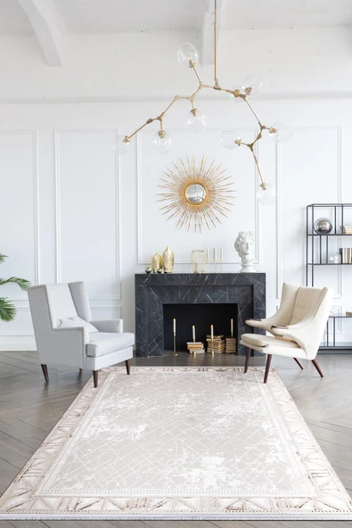 İpek Halı Yolluk Halısı 80x150 Sihir 17305 Krem - Resim 3