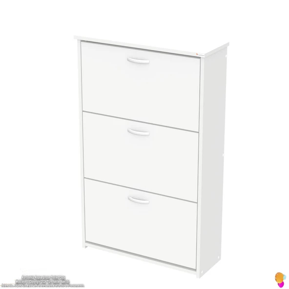 Modilayn WEST Antre 72x116x26 cm’ lik 3 Düşer Kapak 6 Göz Bölmeli Ayakkabılık - Resim 6