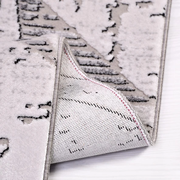 İpek Halı Kesme Kişiye Özel Ölçü Yolluk Halısı 100x400 Roxanne 17169 Gri - 5