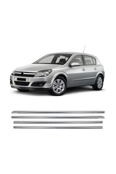 BRSPLAST  Opel Astra H HB Uyumlu 2004-2009 Krom Cam Çıtası 4 Parça Paslanmaz Çelik - 2