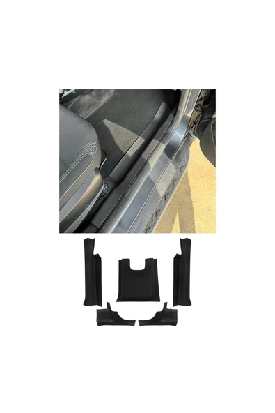 BRSPLAST  Dacia Duster Uyumlu 2018 Ve Üzeri Abs Halı Koruma Kapağı Ve Kapı Eşiği Plastiği 5 Parça - 2