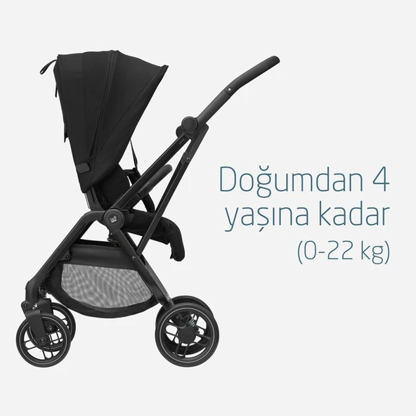 Maxi-Cosi Leona2-Pebble S Tek Elle Katlanabilen Ultra Kompakt Çift Yönlü Seyahat Sistem Bebek Arabası Black - 7