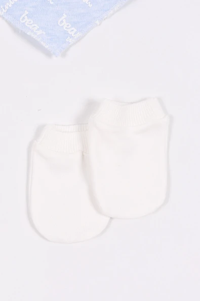 Bebe Mavisi (0-3 Ay) Bear Nakışlı Bebek Zıbın Takım 280066 - 2