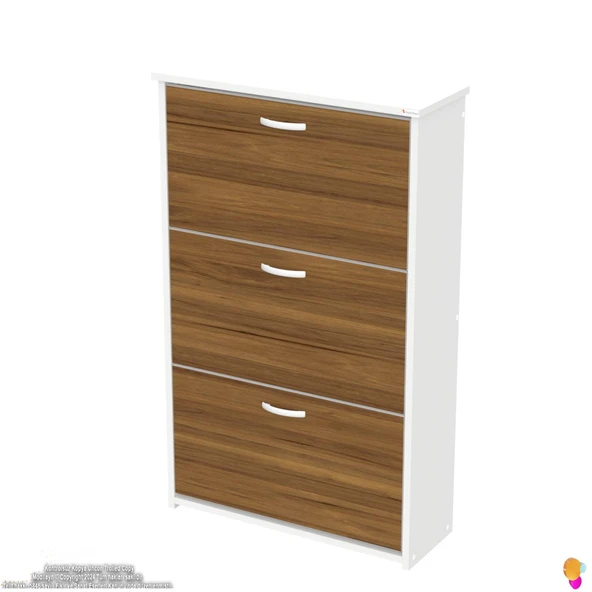 Modilayn WEST Antre 72x116x26 cm’ lik 3 Düşer Kapak 6 Göz Bölmeli Ayakkabılık - 5