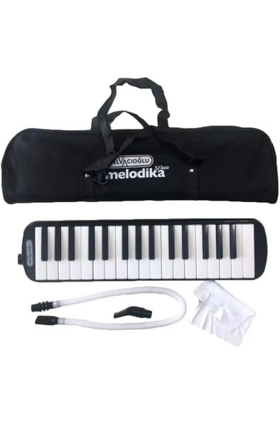 Helvacıoğlu 32 Tuşlu Melodika Bez Çantalı Siyah