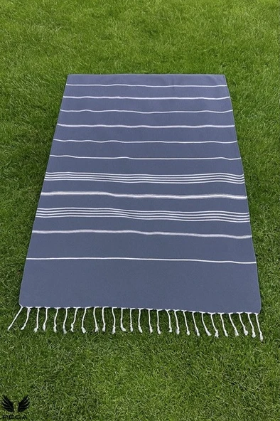 Pega Sultan Peştamal 90x170 cm %100 Koton Saks Mavisi Plaj Havlusu - 5