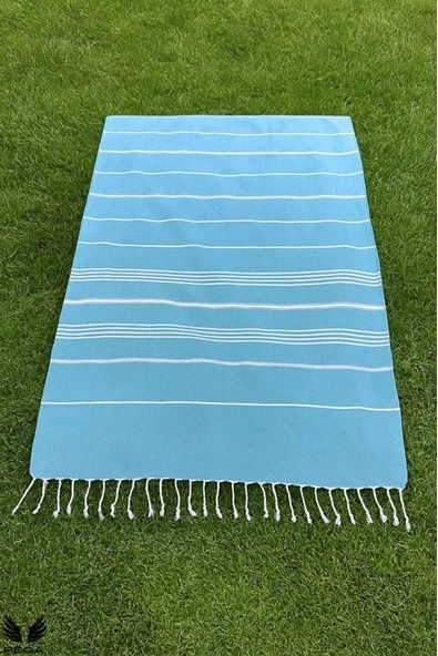Pega Sultan Peştamal 90x170 cm %100 Koton Koyu Turkuaz Plaj Havlusu - 5