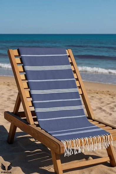 Pega Sultan Peştamal 90x170 cm %100 Koton Saks Mavisi Plaj Havlusu
