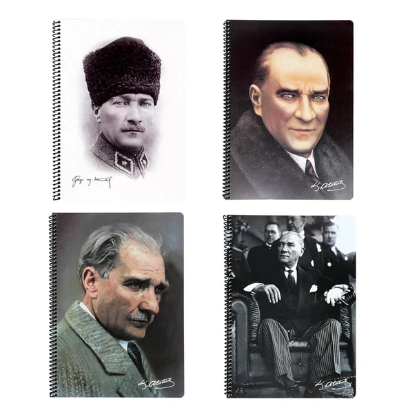 Keskin Color Atatürk Defter PP Kapak Kareli A4 80 Yaprak 327922-99 - Resim 2