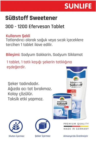 Sunlife Substoff Tatlandırıcı 1200 Tablet 2 Adet - 4