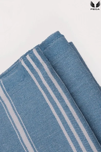 Pega Sultan Peştamal 90x170 cm %100 Koton Koyu Turkuaz Plaj Havlusu - 7