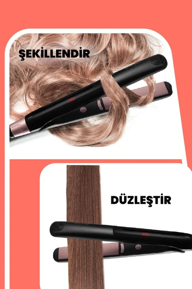 GOLDMASTER Mila Dijital Ekran Keratin Seramik Ince Plakalı Saç Düzleştirici Ve Şekillendirici Gm7172 - 7