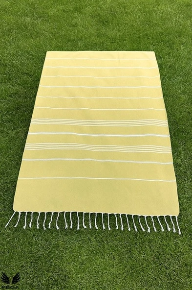 Pega Sultan Peştamal 90x170 cm %100 Koton Sarı Plaj Havlusu - 5