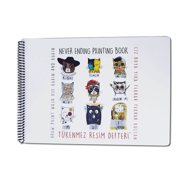 Akademi Çocuk Tükenmez 25x35cm Resim Defteri-1 Ressam Kediler 3012