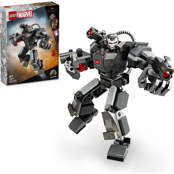 LEGO 76277  Marvel War Machine Robot Zırhı - 6 Yaş & Üzeri Süper Kahraman Seven Çocuklar için Oyuncak Yapım Seti (154 Parça)
