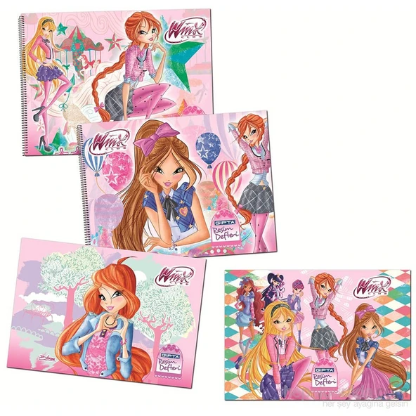 Gıpta Winx Spiralli Resim Defteri 35x50 cm 15 Yaprak ürün görseli 1
