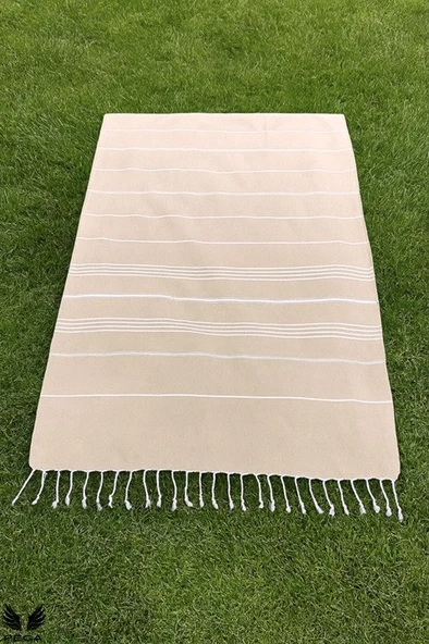 Pega Sultan Peştamal 90x170 cm %100 Koton Açık Bej Plaj Havlusu - 5
