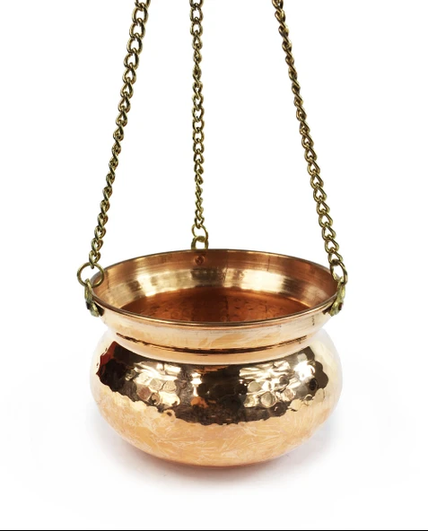 Shark Anatolia Kabak Bakır Askılı Saksı 17cm Kırmızı - 8