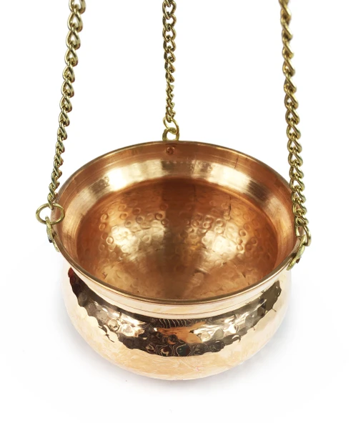 Shark Anatolia Kabak Bakır Askılı Saksı 17cm Kırmızı - 3