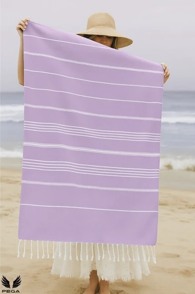 Pega Sultan Peştamal 90x170 cm %100 Koton Mor Plaj Havlusu - 4