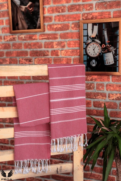 Pega Sultan Peştamal 90x170 cm %100 Koton Fuşya Plaj Havlusu - 2