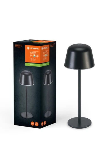 Ledvance Led Endura Dokunmatik Su Geçirmez Şarjlı Ve Elektrikli Dış Mekan Ip54 Siyah Masa Lambası