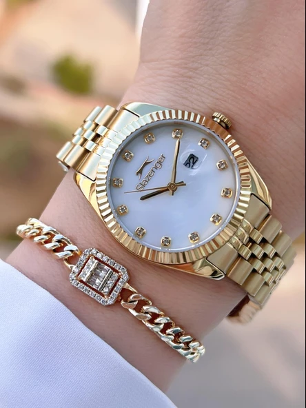 Slazenger Çelik Kordon 5 Atm Suya Dayanıklı 2 Yıl Garantili Kadın Kol Saati+Bileklik BSL.09.2240.08 ürün görseli