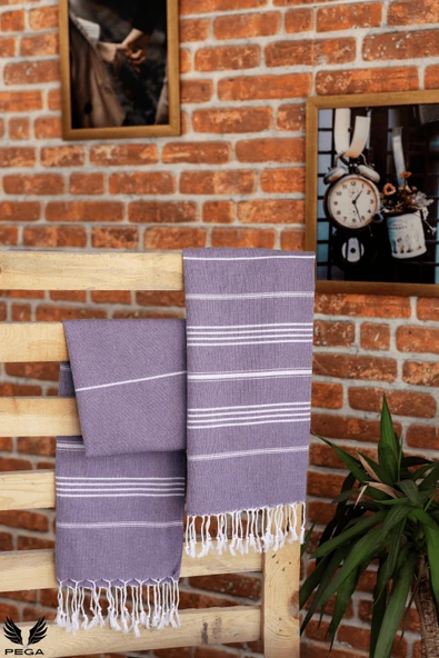 Pega Sultan Peştamal 90x170 cm %100 Koton Mor Plaj Havlusu - 2
