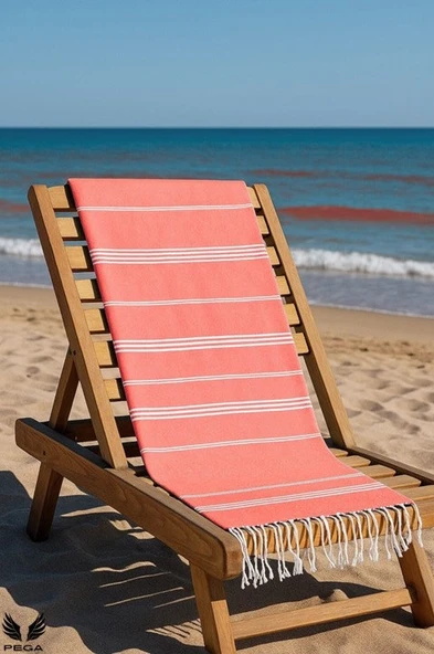 Pega Sultan Peştamal 90x170 cm %100 Koton Turuncu Plaj Havlusu