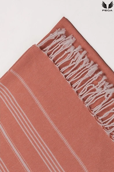 Pega Sultan Peştamal 90x170 cm %100 Koton Turuncu Plaj Havlusu - 6