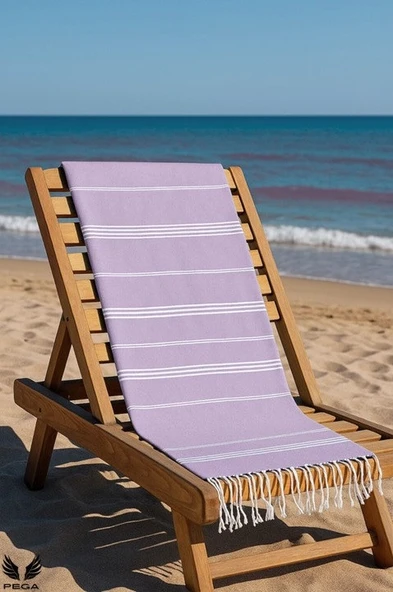 Pega Sultan Peştamal 90x170 cm %100 Koton Lila Plaj Havlusu