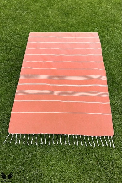 Pega Sultan Peştamal 90x170 cm %100 Koton Turuncu Plaj Havlusu - 5
