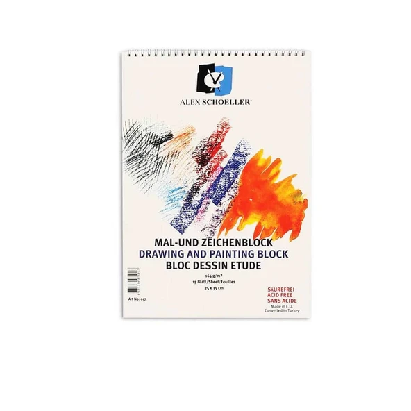 Alex Schoeller Spiralli Resim Defteri 25x35 cm 15 Yaprak - Resim 2