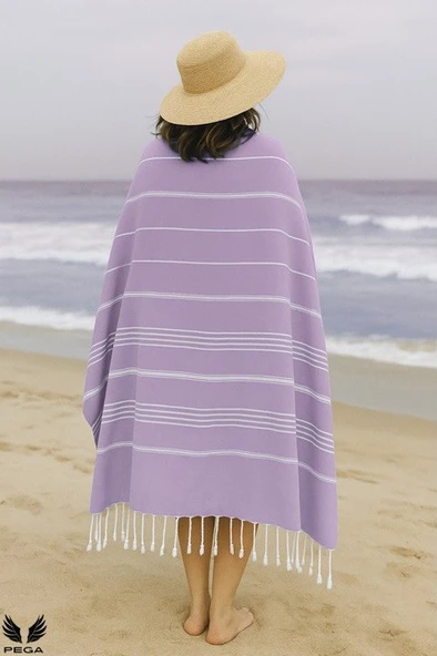 Pega Sultan Peştamal 90x170 cm %100 Koton Mor Plaj Havlusu - 3