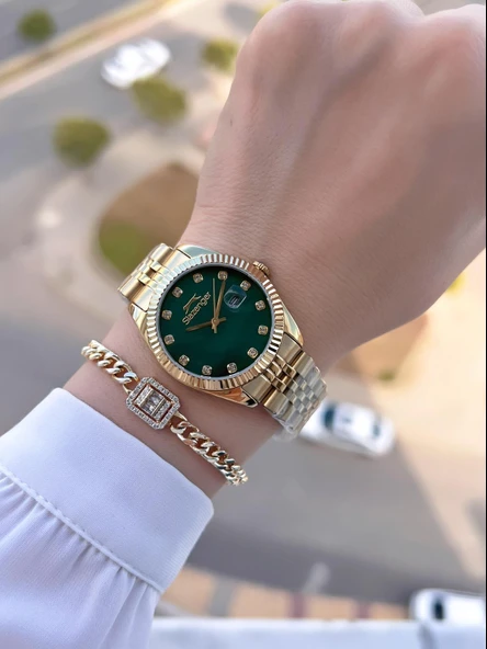 Slazenger Çelik Kordon 5 Atm Suya Dayanıklı 2 Yıl Garantili Kadın Kol Saati+Bileklik BSL.09.2240.10 - Resim 2