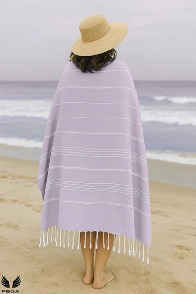 Pega Sultan Peştamal 90x170 cm %100 Koton Lila Plaj Havlusu - 3