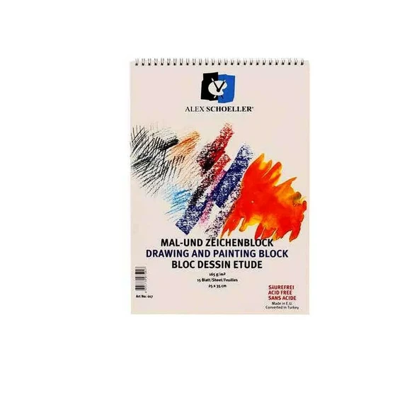 Alex Schoeller Spiralli Resim Defteri 25x35 cm 15 Yaprak ürün görseli 1
