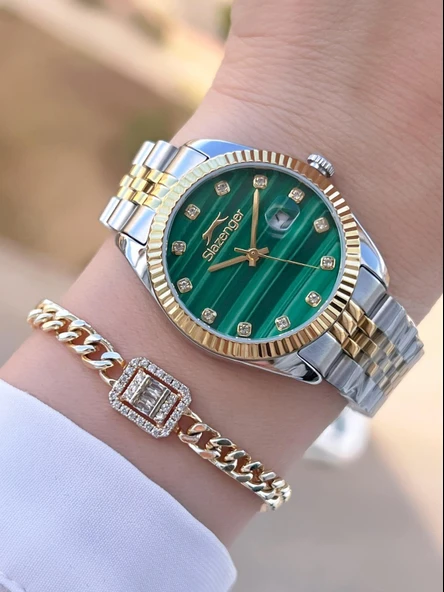 Slazenger Çelik Kordon 5 Atm Suya Dayanıklı 2 Yıl Garantili Kadın Kol Saati+Bileklik BSL.09.2240.09 ürün görseli