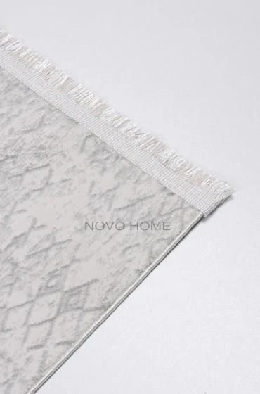 Novo Home Halı Özel Ölçü Oda Halısı 120x350 Lotus LTS0205 Beyaz - 3