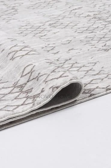 Novo Home Halı Kişiye Özel Ölçü Yolluk Halısı 100x250 Lotus LTS0205 Beyaz - 7
