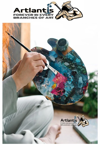 Ahşap Oval Palet Naturel 30x40 cm 1 Adet Büyük Boy Ahşap Boya Paleti Resim Boyama Tepsisi Akrilik Guaj Karıştırıcı - 7