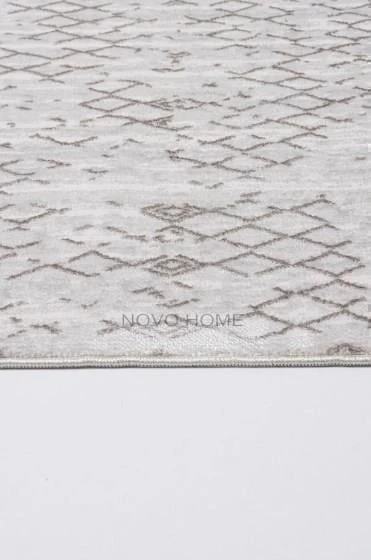 Novo Home Halı Kişiye Özel Ölçü Yolluk Halısı 80x300 Lotus LTS0205 Beyaz - 4